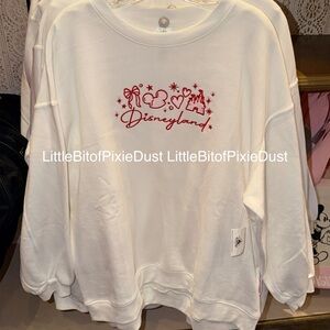 Disneyland Embroidered Bow Ears Hearts Castle Oversized Sweatshirt